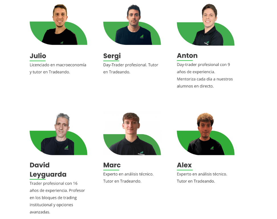 Imagen de los profesores de Tradeando